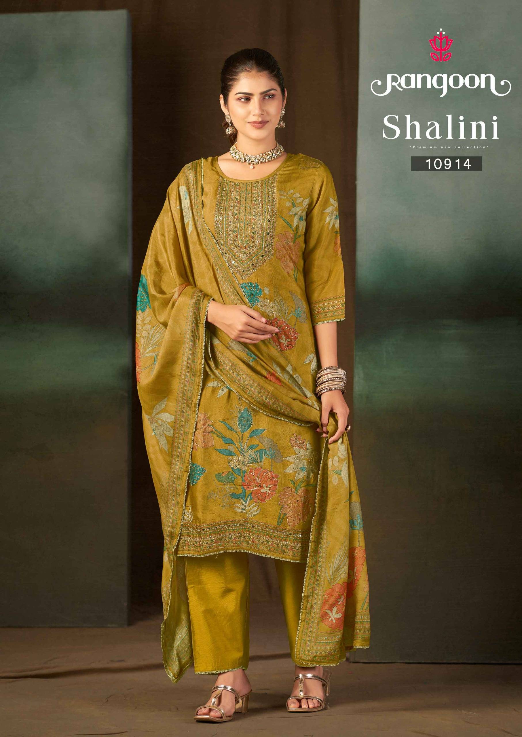SHALINI by Rangoon 10911 To 110914 Series Beautiful Pakistani Suits Wear Pure Muslin Stitched Dresses At Wholesale Price